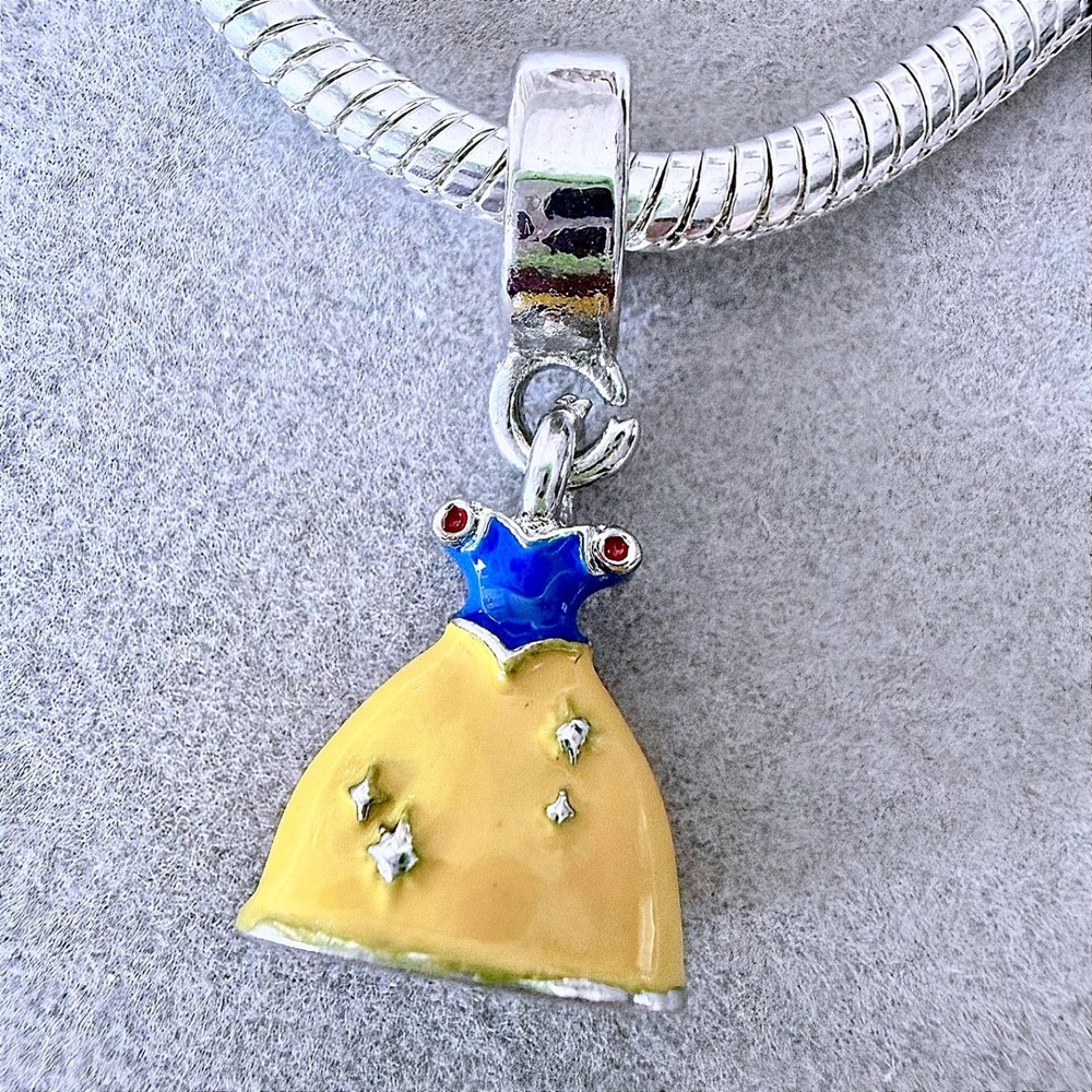 Snow White Princess Dress Enamel Dangle Charm fits PANDORA